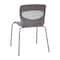 Flash Furniture Gray Plastic Stack Chair with Lumbar Support RUT-NC618-GY-GG - alternate 3